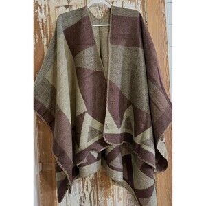 Kollie More Women's Geometric Acrylic Wrap Shawl - Brown/Tan